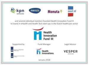 KPN’s Ventures, Menzis, Monuta, Topfonds Gelderland en Oost NL willen met een nieuw investeringsfonds e-health startups ondersteunen.