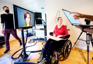 Brain-computer interfaces (BCIs) will be of significant benefit to paralyzed patients, though their applications in healthy individuals raise ethical questions. (Photo Noah Berger, UCSF).